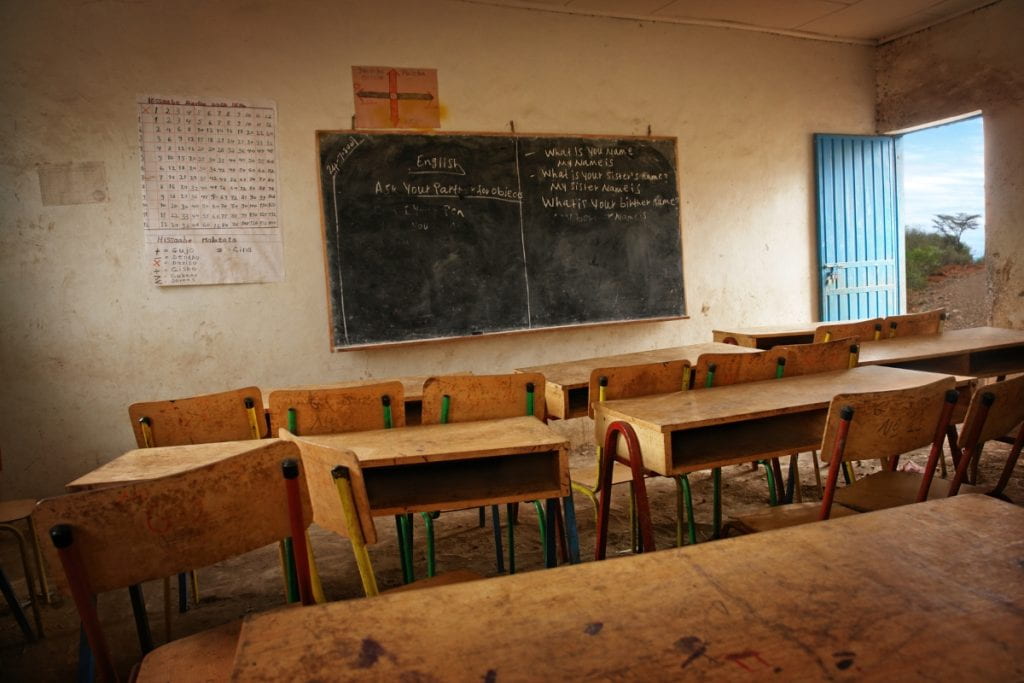 Empty classroom in Africa