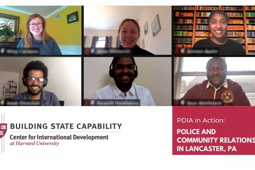 PDIA in Action students on zoom for their final presentation