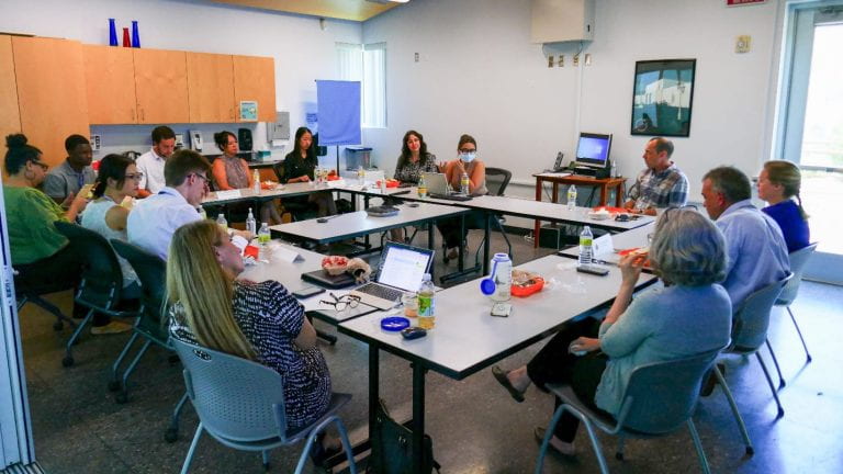 A group of people collaborating