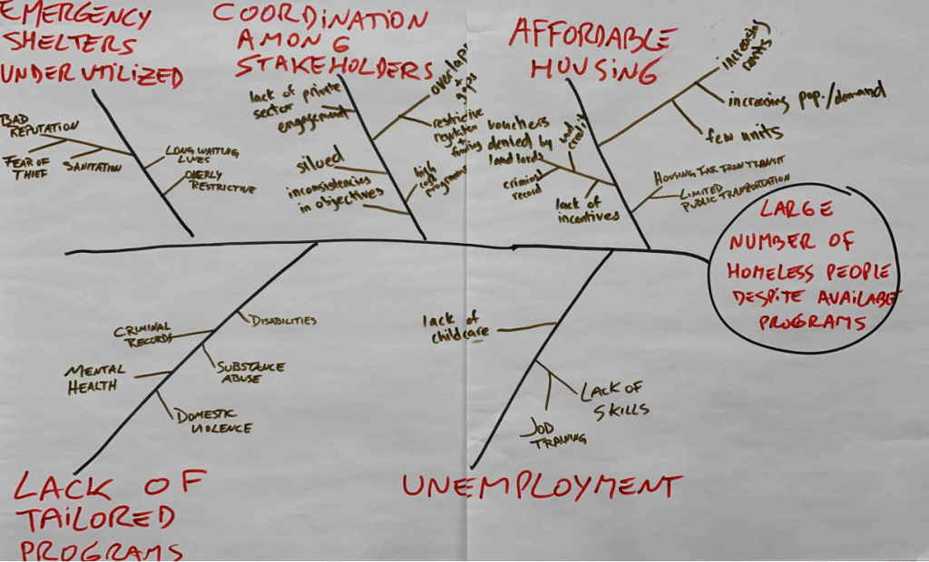Fishbone diagram of homelessness