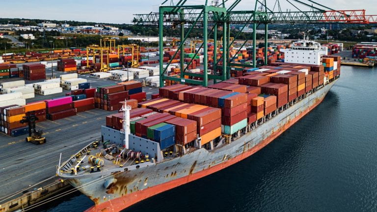 A barge in a port