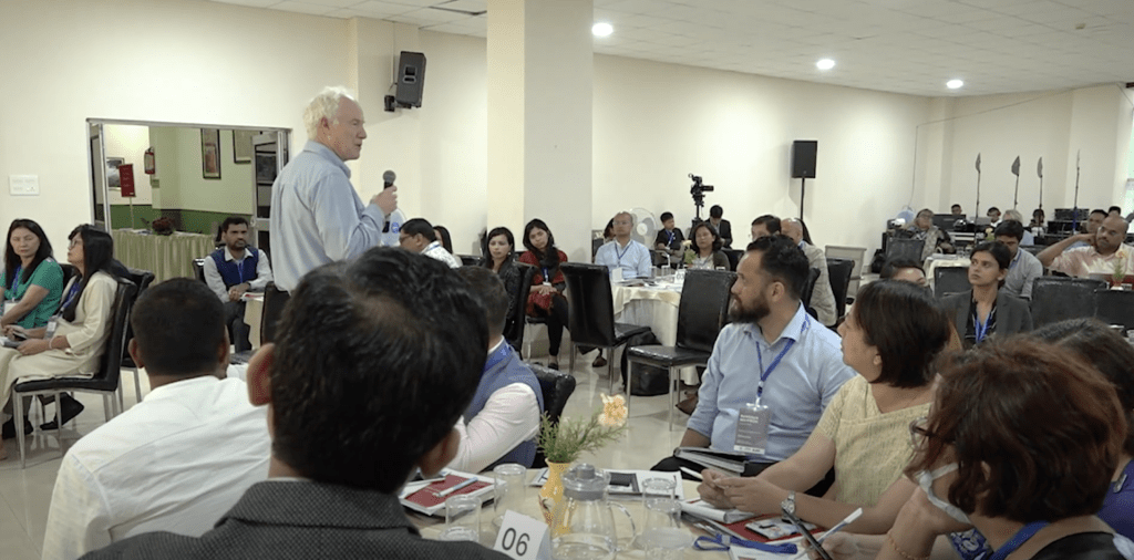 Michael Woolcock presenting in Meghalaya during a workshop