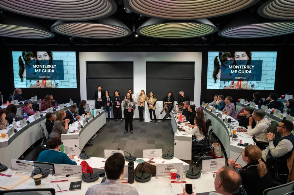 Monterrey team presenting their progress in New York on Feb 17 2023.