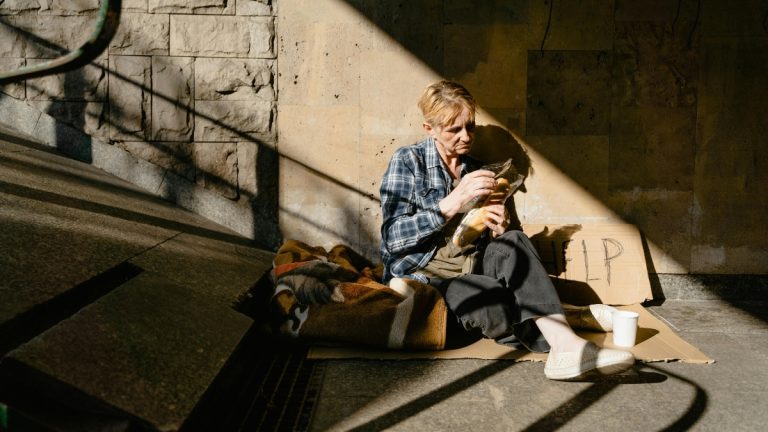 A homeless person