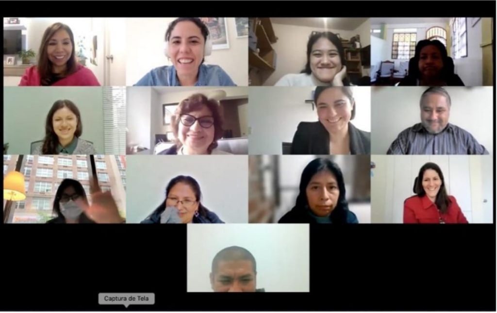 Screen capture of team on zoom
