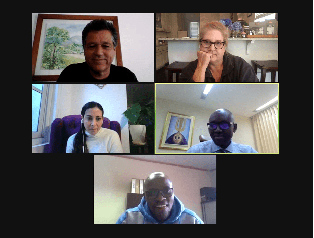Screen capture of team on zoom