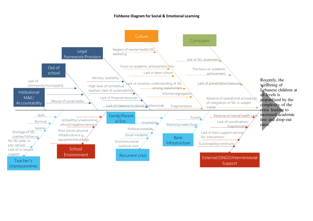 a fishbone diagram on social and emotional learning