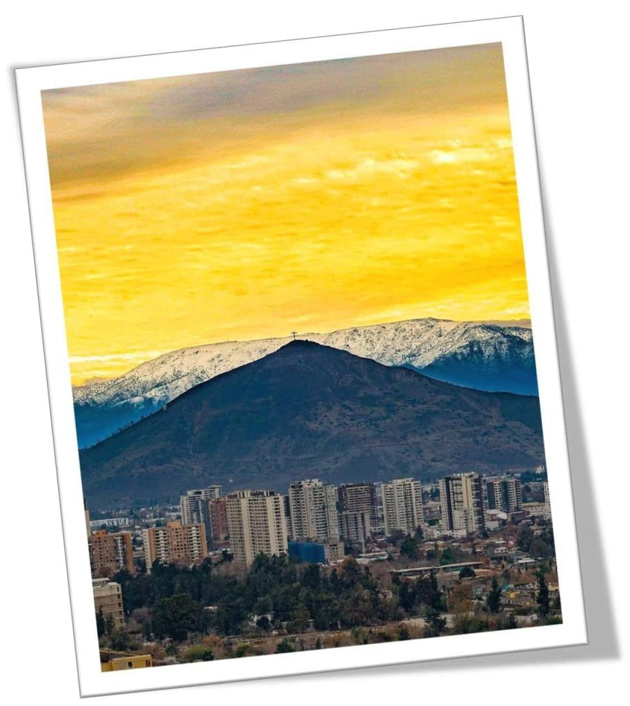 Mountain and cityscape in Chile