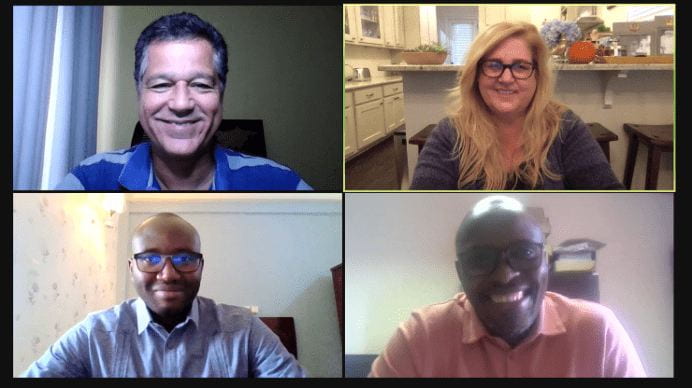 Screen capture of team on zoom