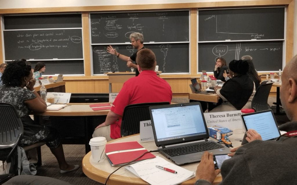 Matt Andrews teaching in classroom