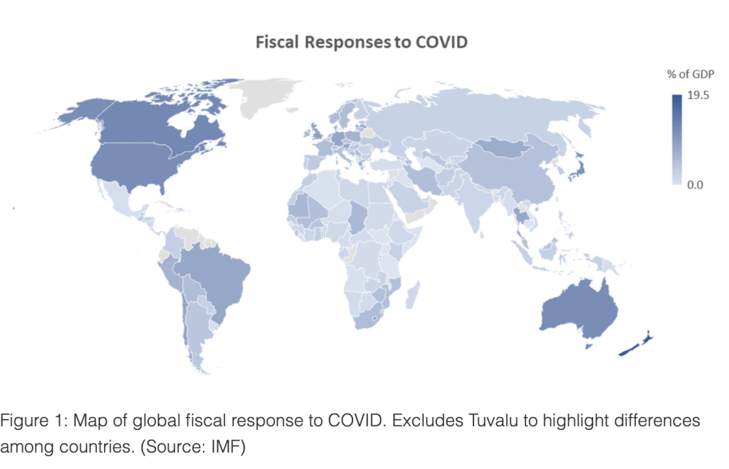Map of global fiscal response to Covid
