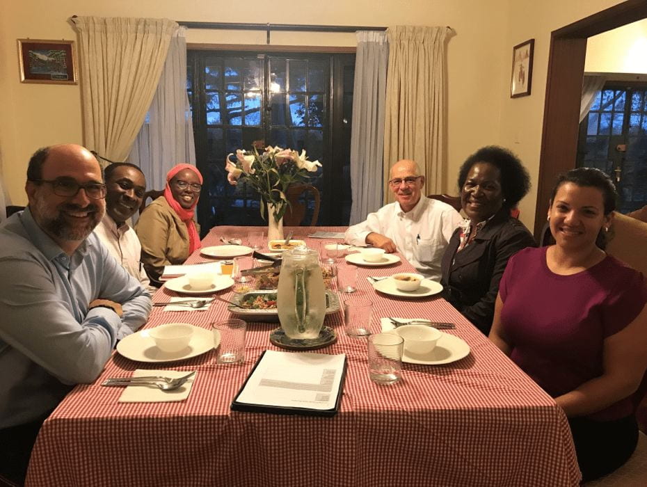 group around a meal table