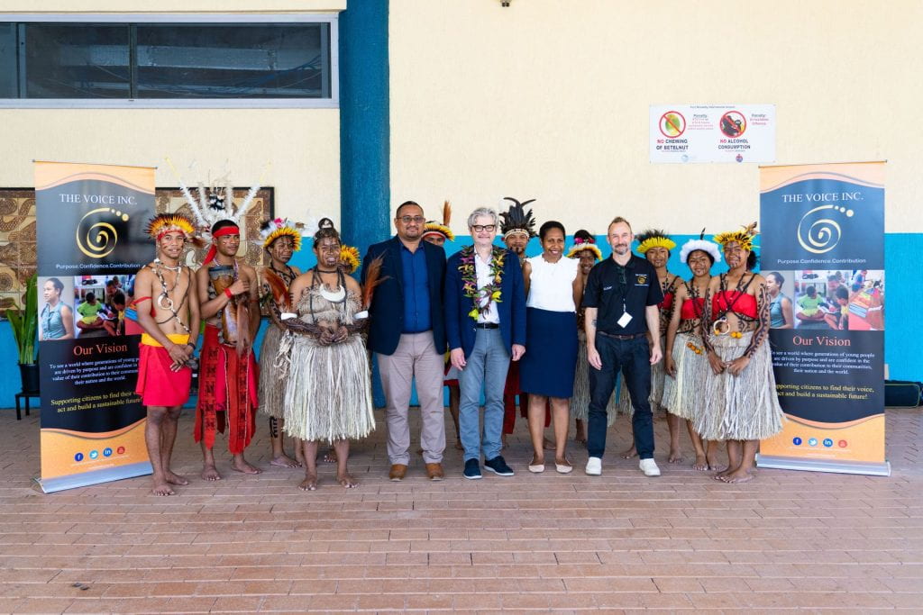 Group photo in Papua New Guinea with The Voice Inc