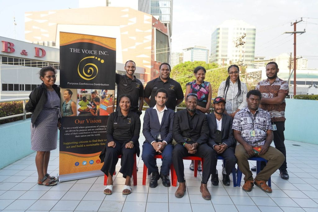 The Voice Inc leadership posing for a photo