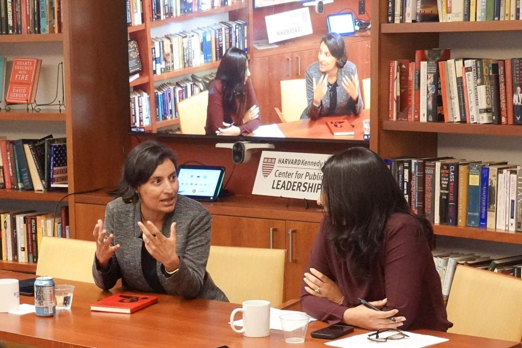 Salimah Samji and Yamini Aiyar speaking