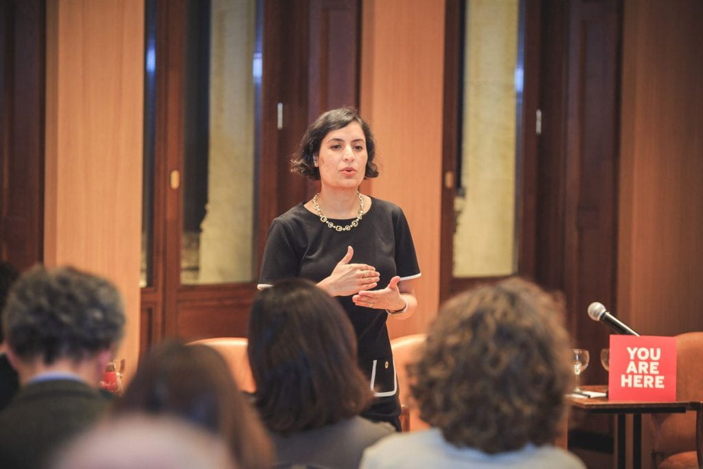 Speaking at alumni event in Spain