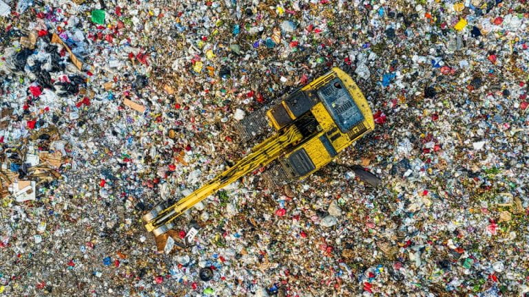 Aerial view of landfill