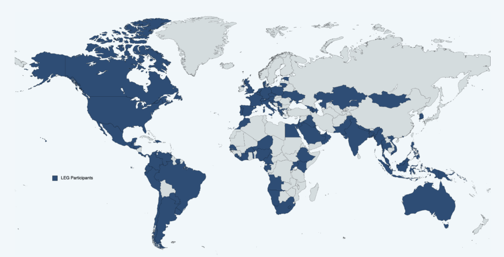 Map of global LEG participants