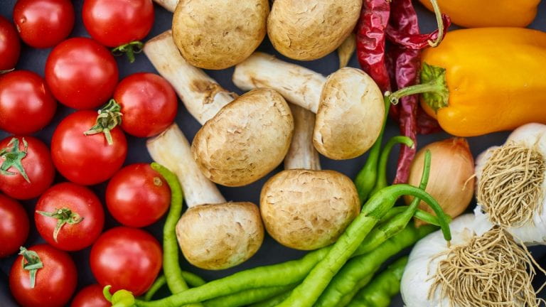 Brightly colored vegetables