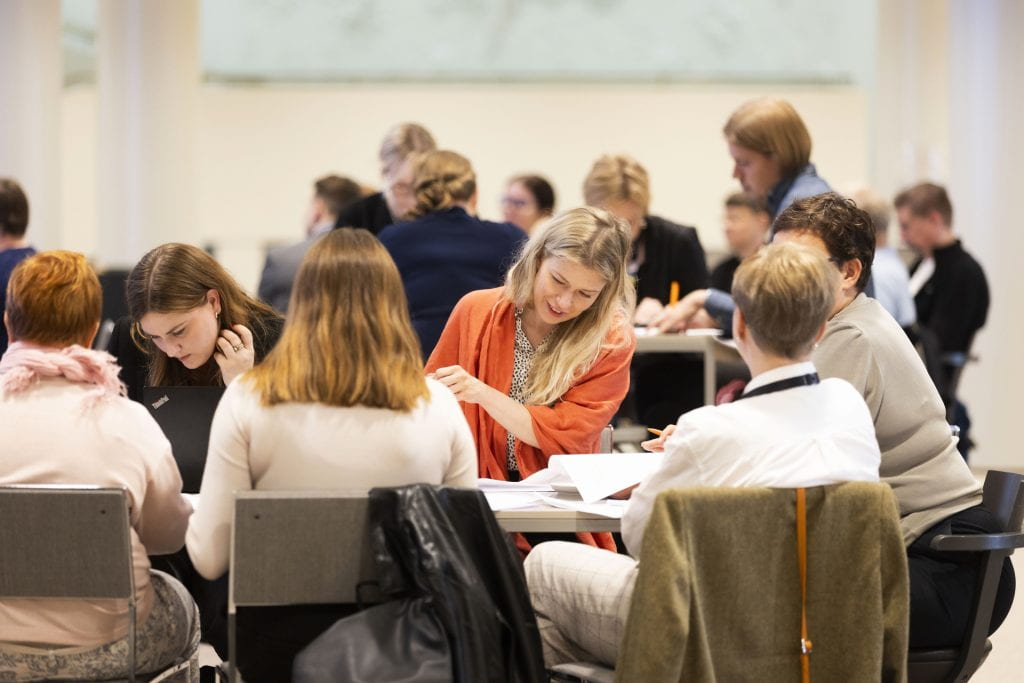 Participants working in teams