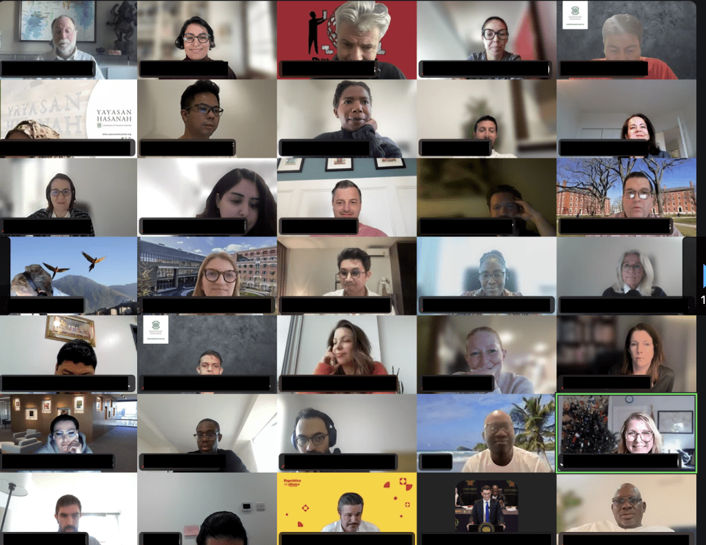 Screenshot of Zoom participants for LEG