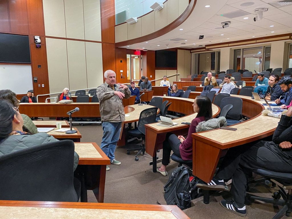Lant Pritchett presenting in classroom
