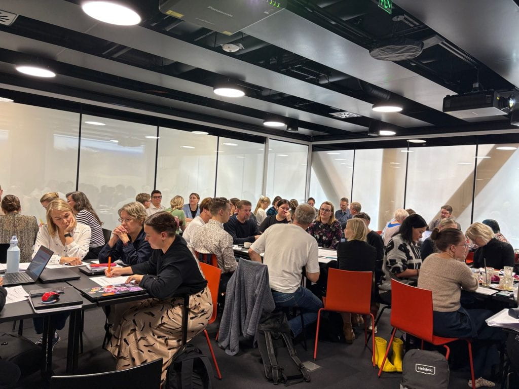 Participants working in teams
