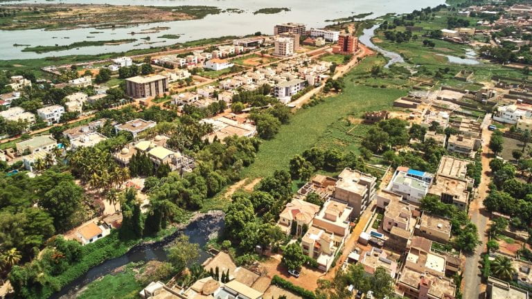 Aerial view of Bamako, Mali
