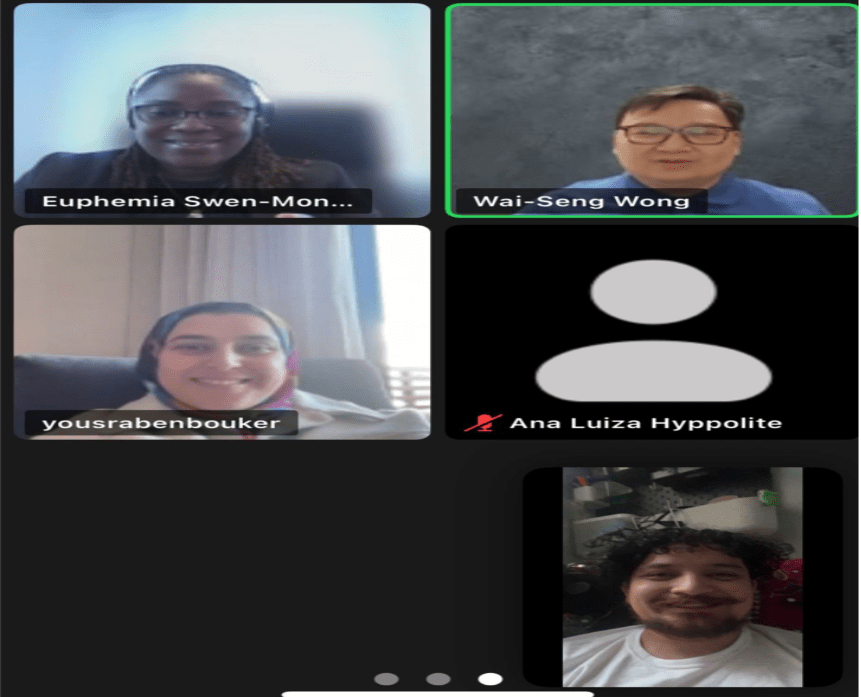 Zoom screenshot of group meeting