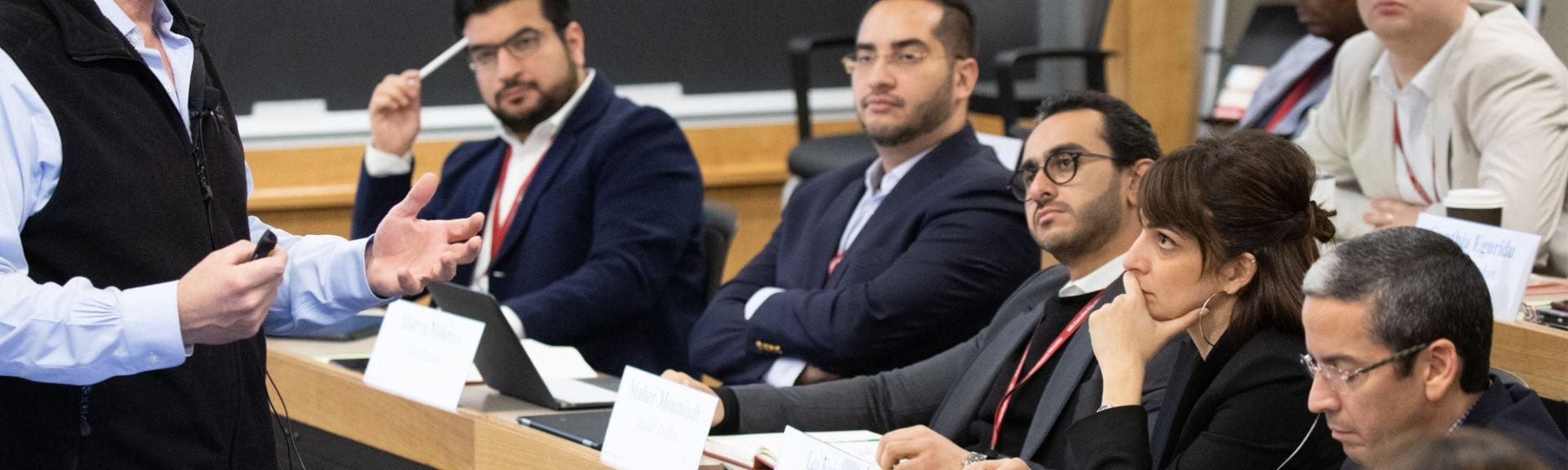 Participants listening to a lecture