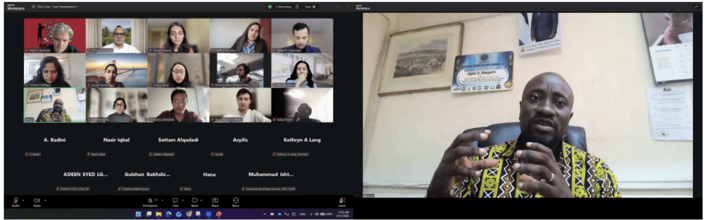 Zoom screenshot of MLD 103 presentations.