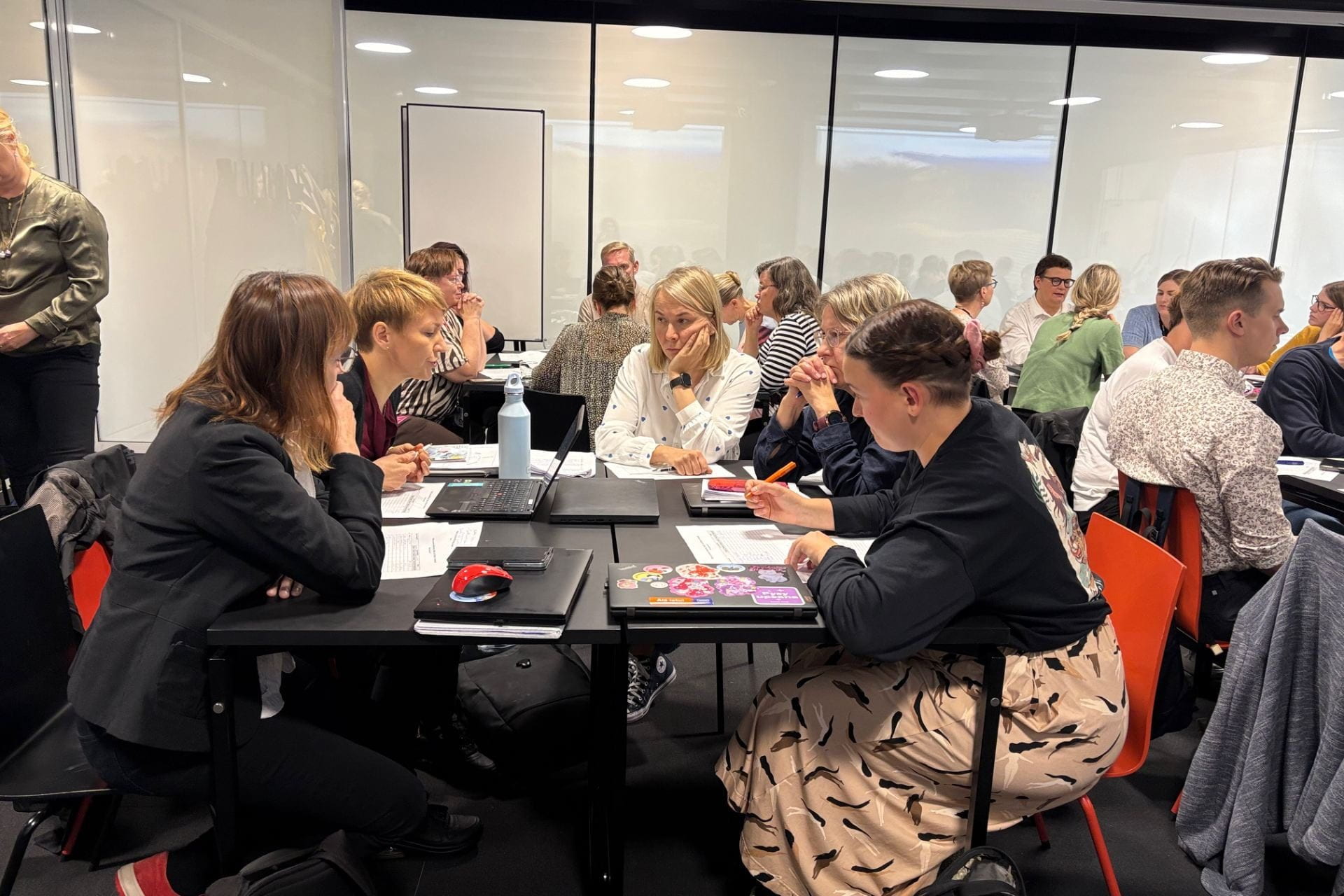 Group working together at a table.
