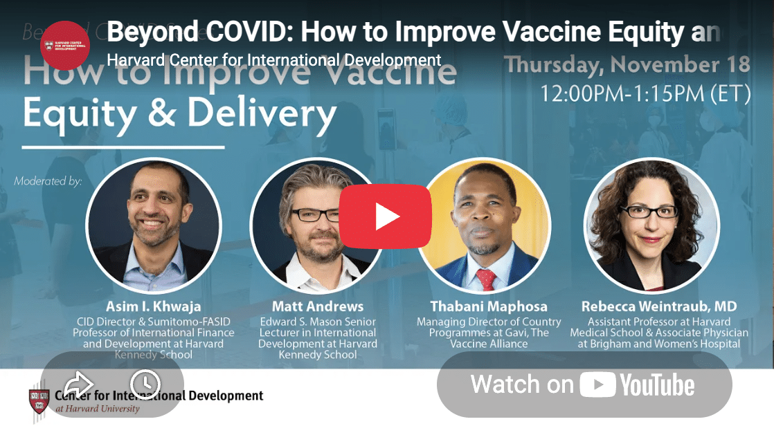 Screenshot of Youtube cover slide for event featuring Matt Andrews as a panelist